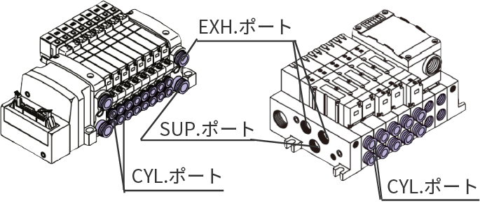 タイロッドタイプマニホールドをタイロッドおよび接合金具により連結(jié)。マニホールドのねじれに強(qiáng)い。